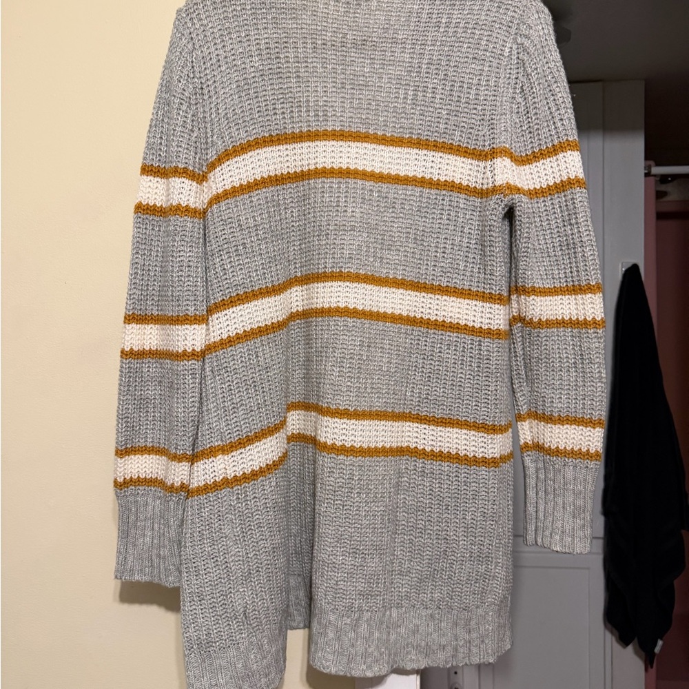 Elegant Gray Striped Sweater